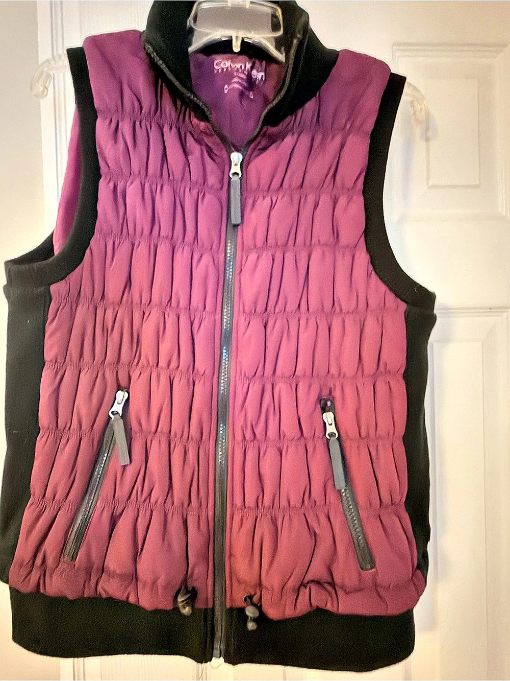 Calvin Klein Performance Quilted Puffer Vest Purple & Black